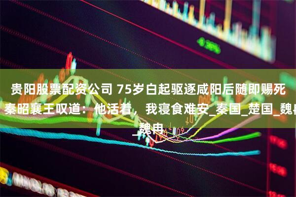 贵阳股票配资公司 75岁白起驱逐咸阳后随即赐死，秦昭襄王叹道：他活着，我寝食难安_秦国_楚国_魏冉