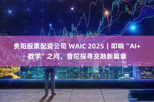 贵阳股票配资公司 WAIC 2025｜叩响“AI+数学”之问，普陀探寻交融新篇章